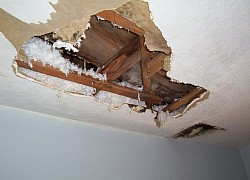 Water damage example.